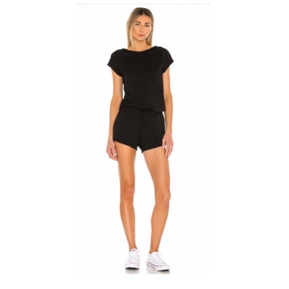 Bobi Short Sleeve Cotton Romper. - Picture 2 of 4